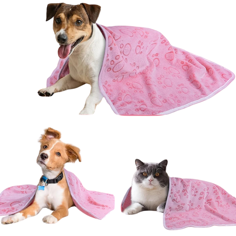 Soft and Cosy Paw Print Pet Blanket