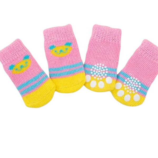 4Pc Cartoon Inspired Cotton Pet Socks