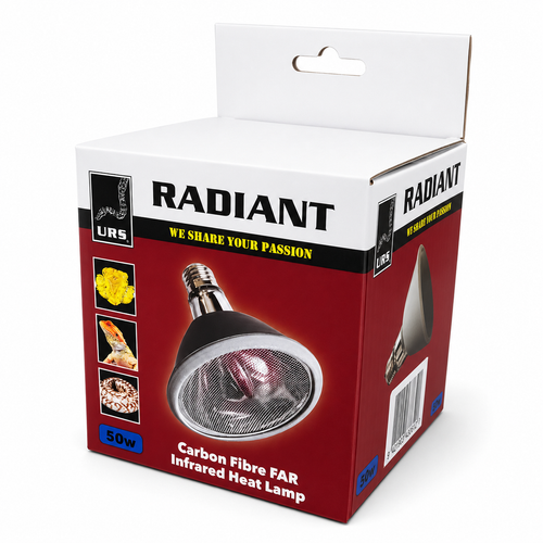 URS Radiant Globe heat lamp bulb on a white background