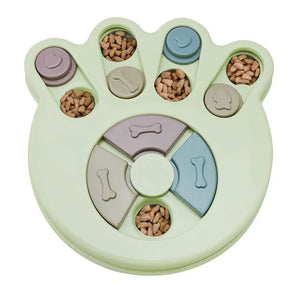 dog puzzle with dog food on a white background