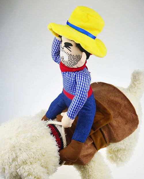 Santa and Cowboy Riding Dog Costume for dogs