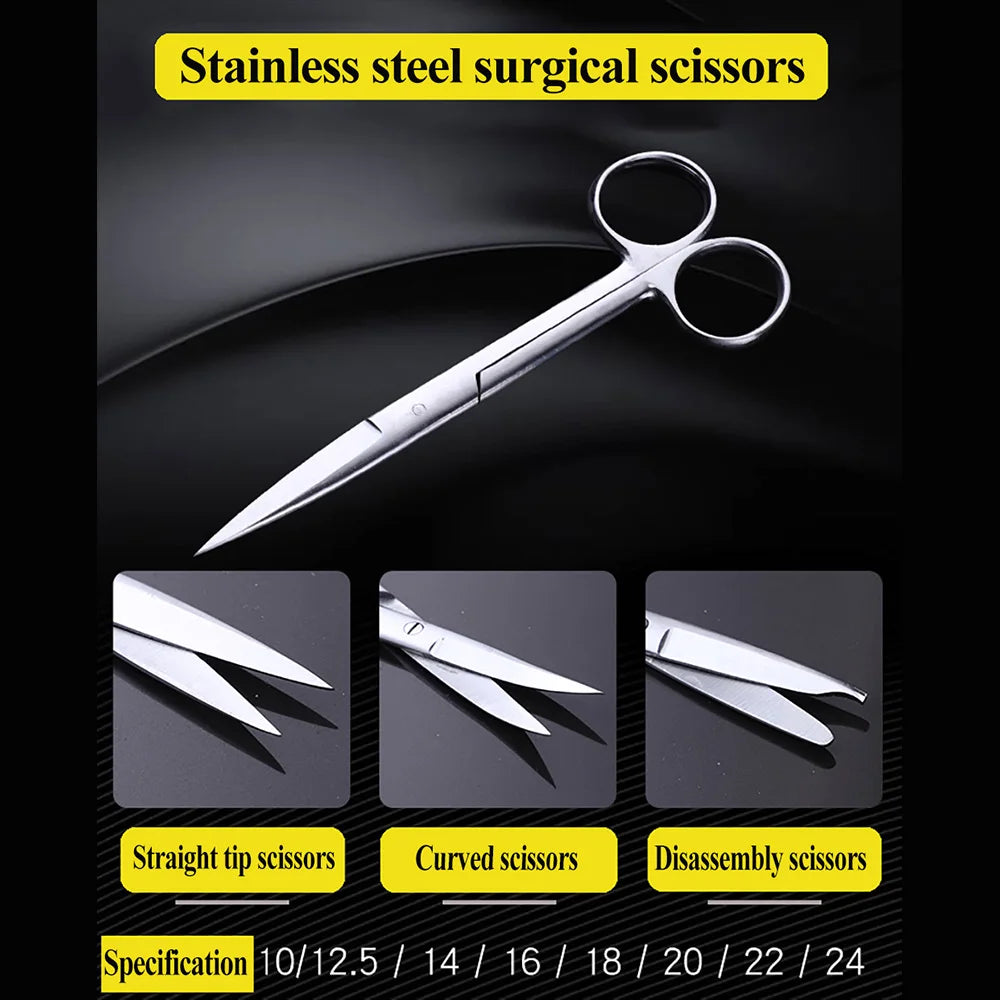 Stainless Steel Scissors with Straight and Curved Tips