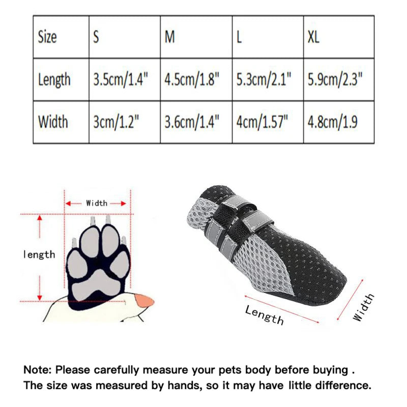 Air-Permeable Sneakers for Dogs with Night Safety Reflective Strips