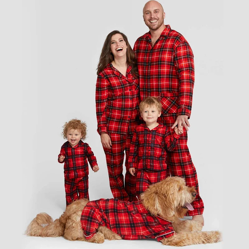 Matching Family Dog Pajamas Plaid Cotton RPBA Shop Australia