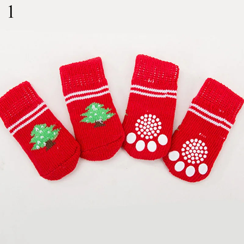 4 Pc Set of Christmas Inspired Dog Socks