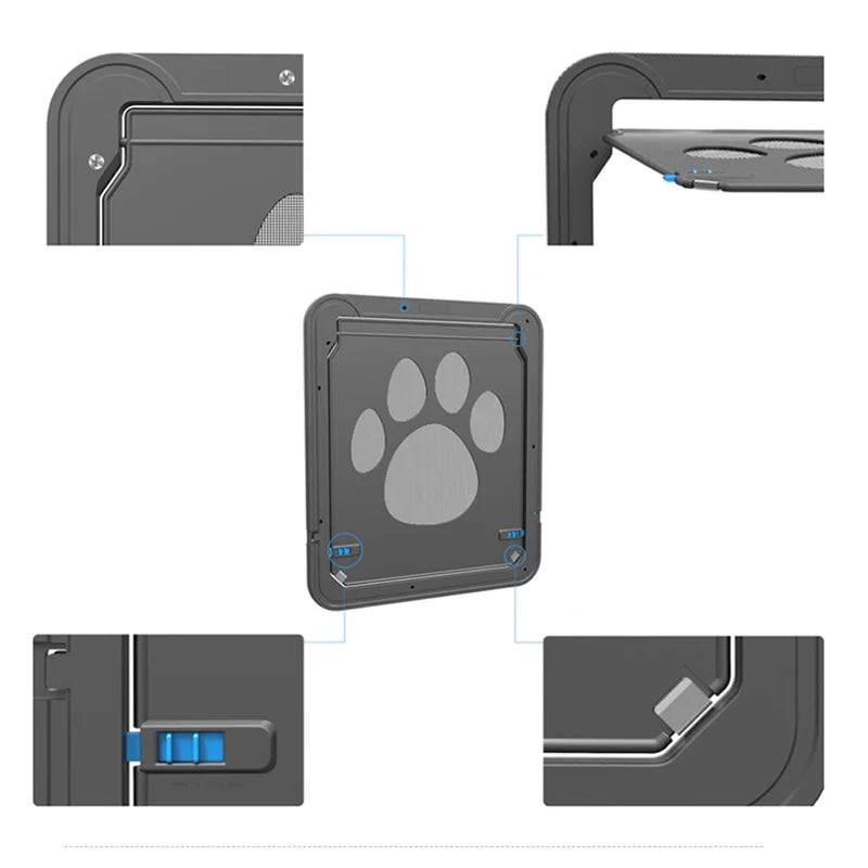 4-Way Lockable Plastic Pet Screen Door