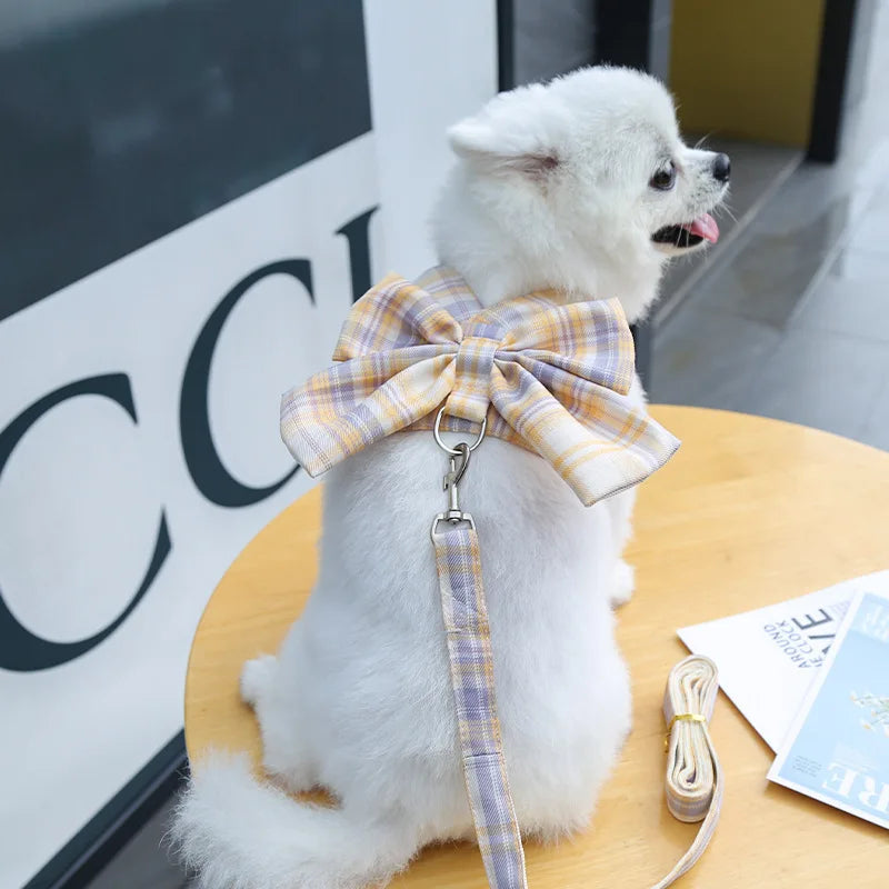 Pastel Bowtie Dog Walking Harness