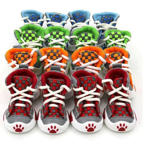 New Design 4pcs/Set Pet Dog Shoes Small Dog Puppy Boots Football Style Cheap Dog Summer Shoes For Small Pets Four Colors - RPBA Shop
