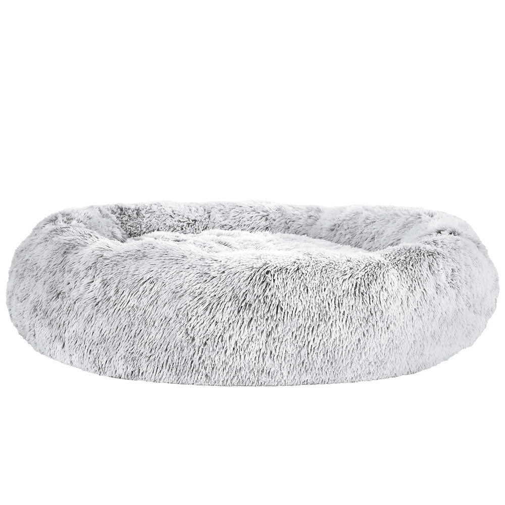 Calming Extra Large Soft Plush Pet Bed in Charcoal