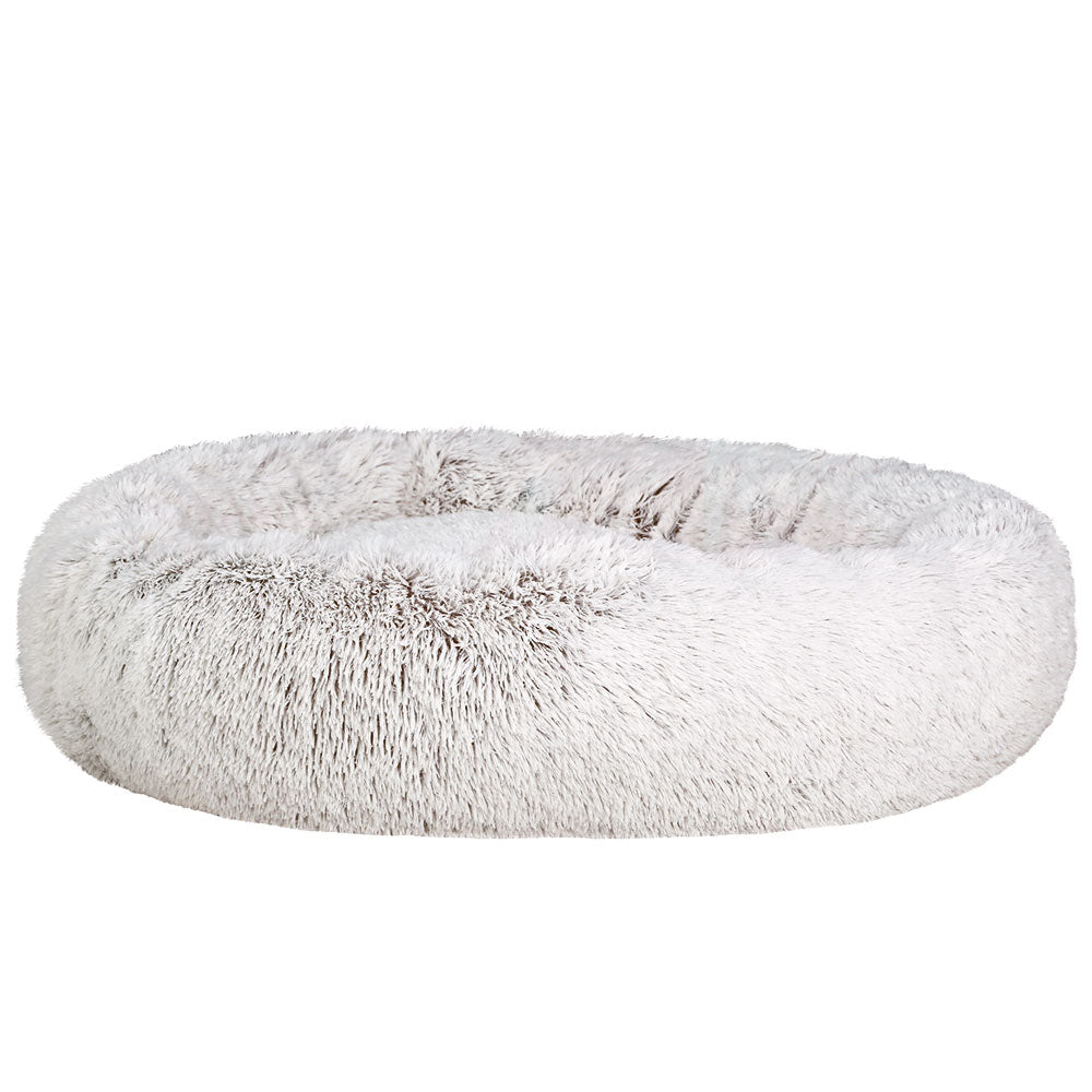 Calming Extra Large Soft Plush Pet Bed in White