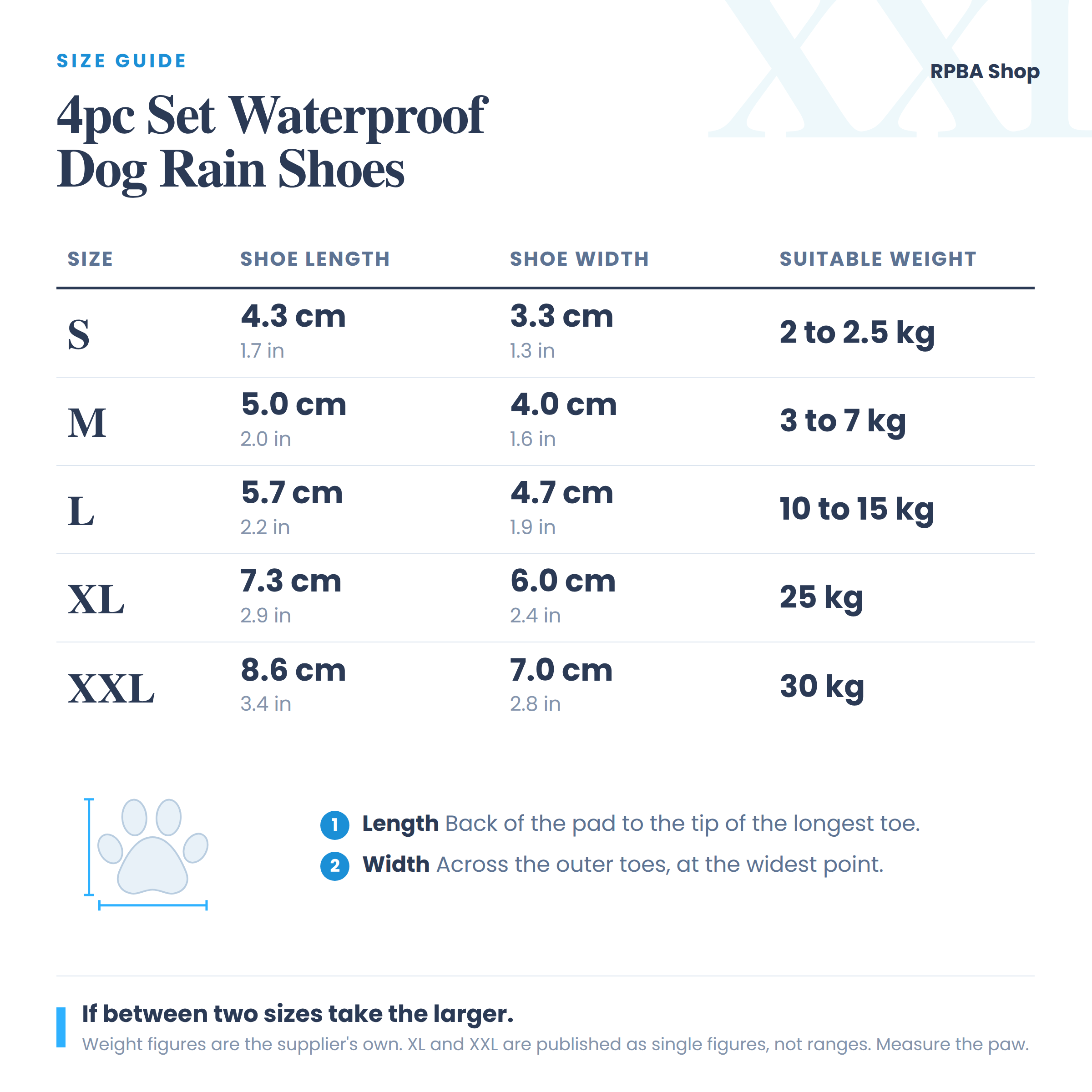 4pc/set Water Proof Dog Rain Shoes available from RPBA Shop