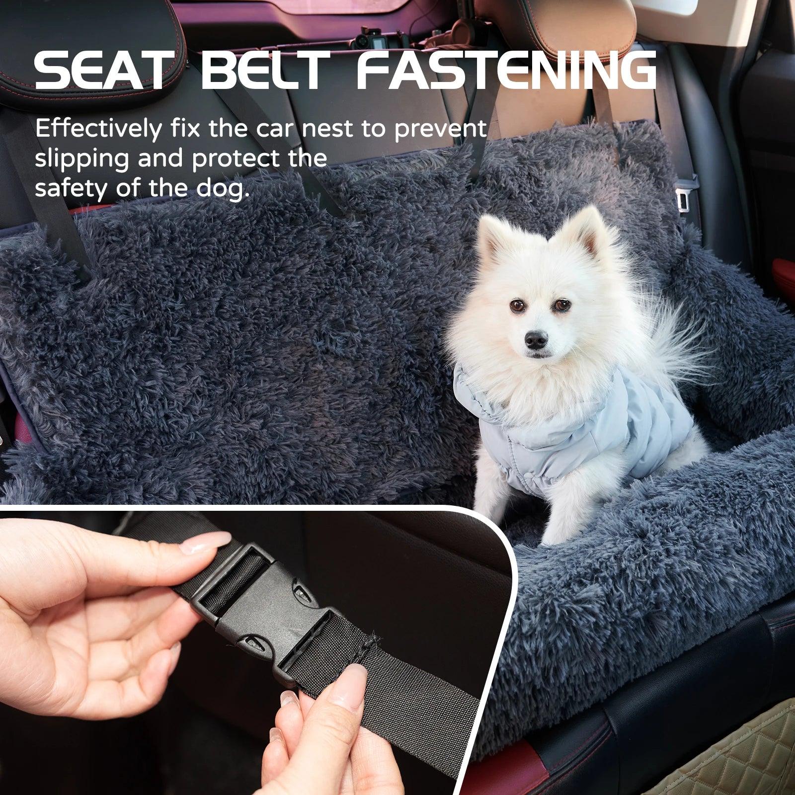 Stylish Fluffy Dog Car Safety Seat