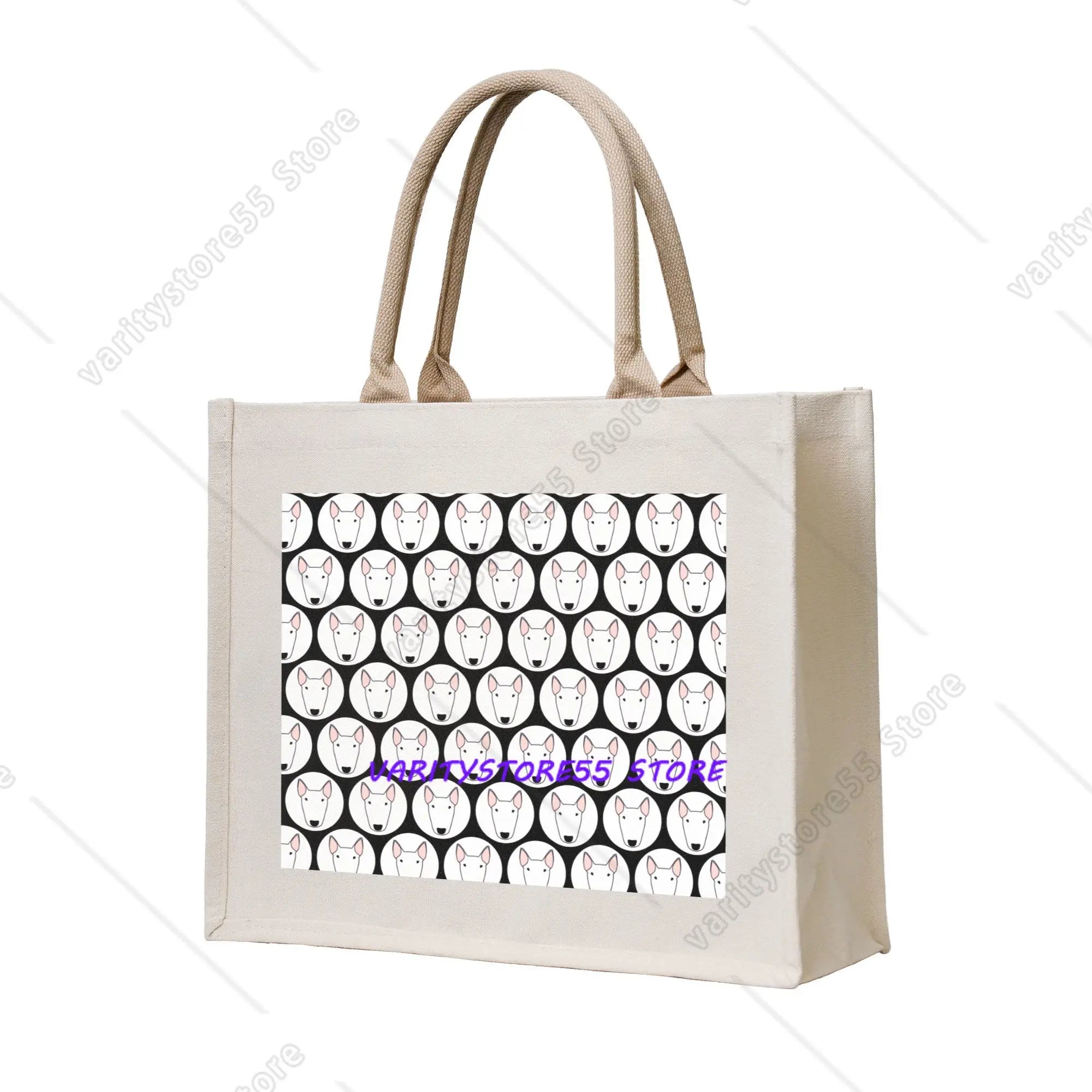 Custom Staffy Dog Canvas Shopping Bag