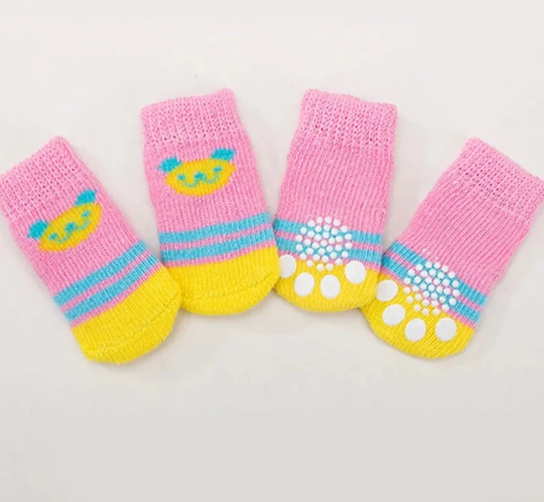 4Pc Cartoon Inspired Cotton Pet Socks