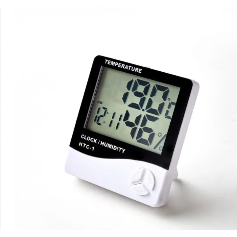 Digital Hygrometer Thermometer with LCD Clock Display