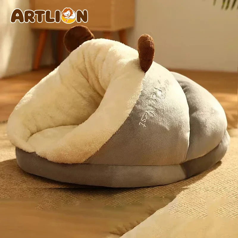 Cosy Plush Cave Bed for Small Pets