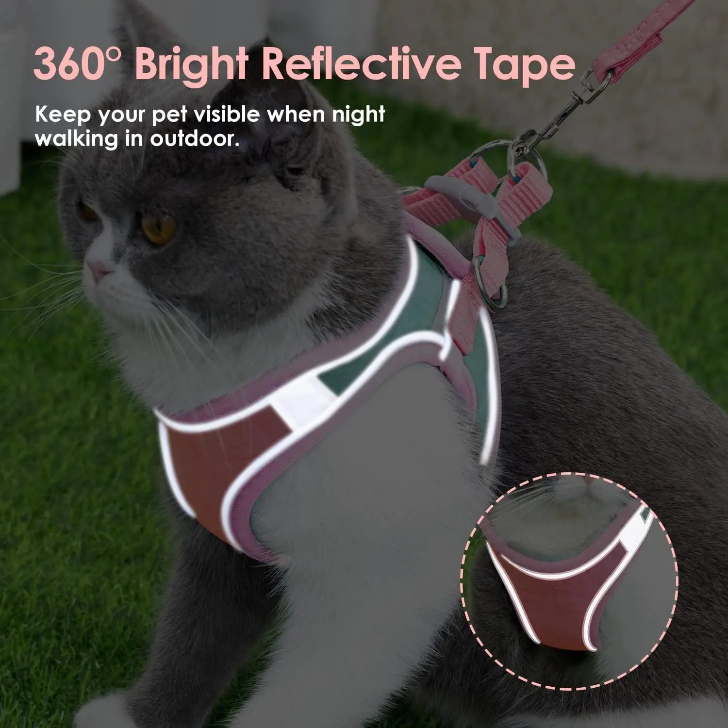 Adjustable Reflective Pet Harness Set