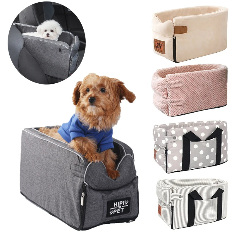 Folding Pet Carrier for Car Arm rest with Cushion