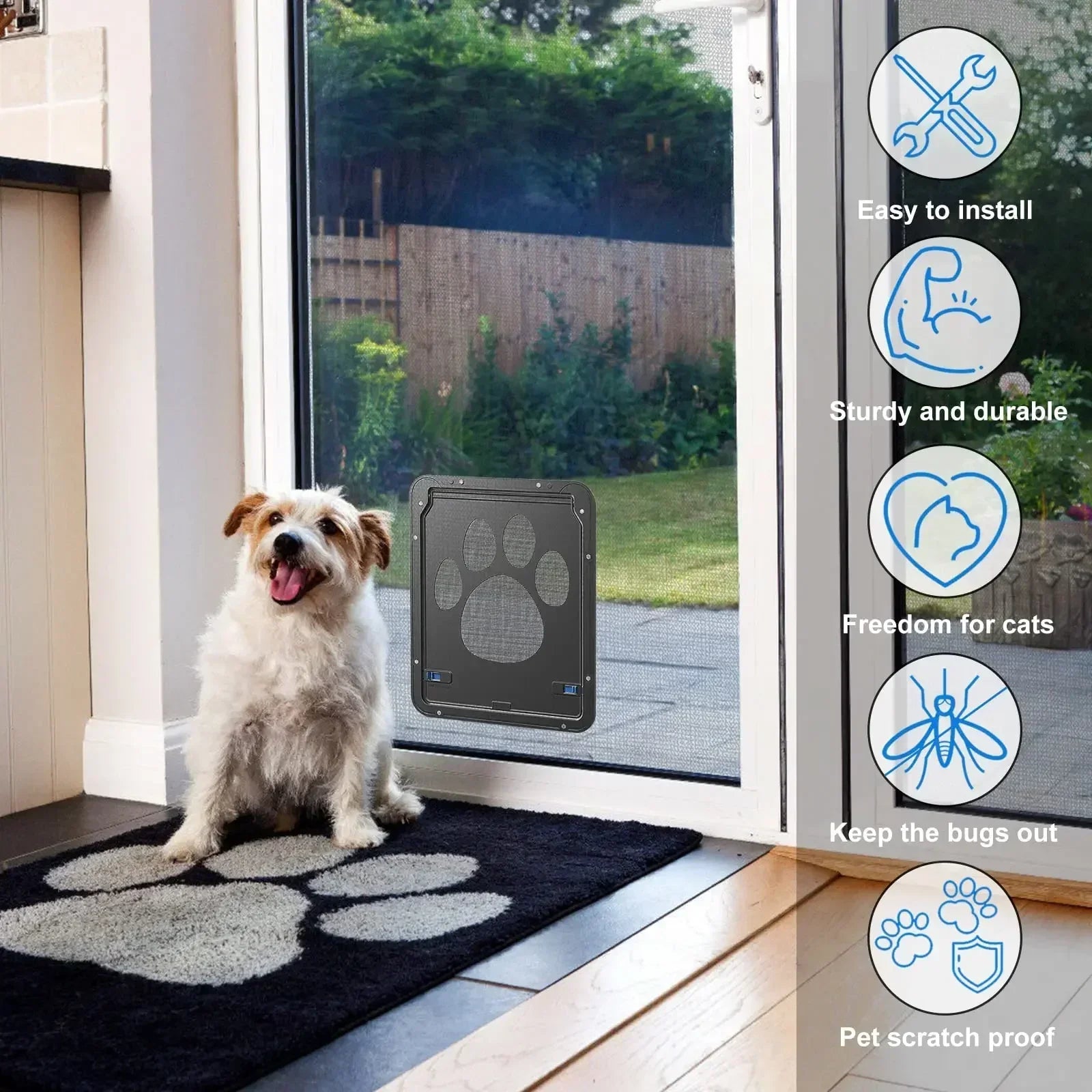 Lockable Magnetic Pet Door for Dogs and Cats