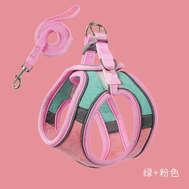 Adjustable Reflective Pet Harness Set