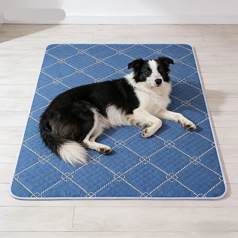 Blue Washable Pet Training Urine Pads photographed up close