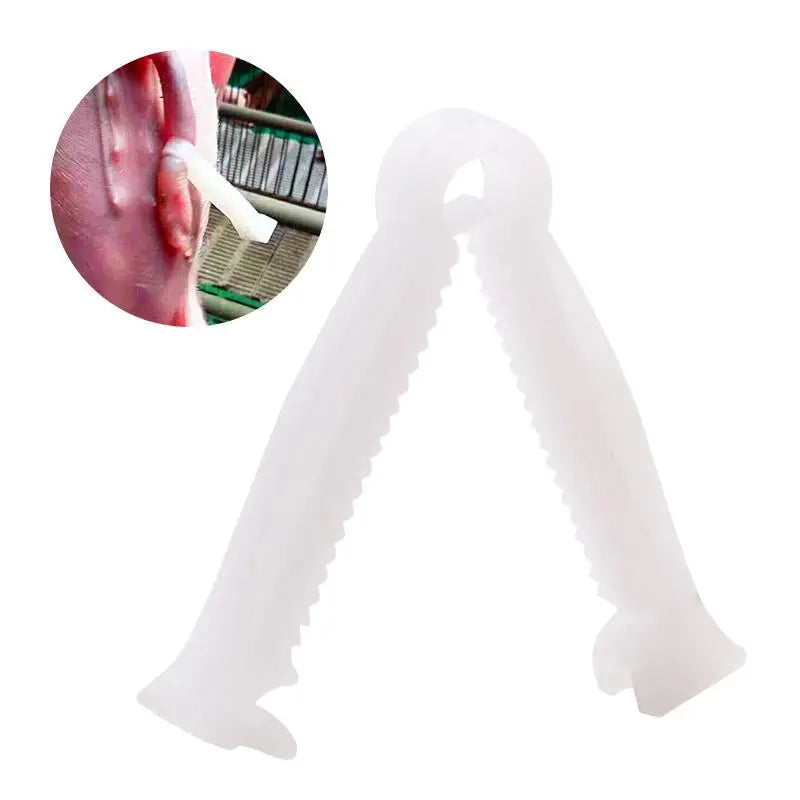 Pet Disposable Umbilical Cord Clamps viewed from the side