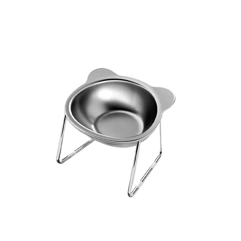 Cats Stainless Steel Tilted Neck Guard Food Bowl