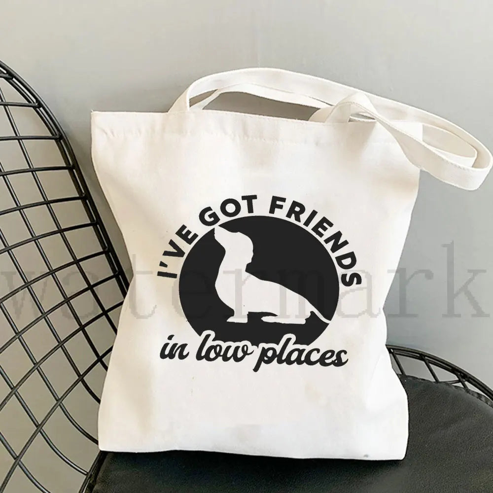Dachshund Canvas Shopper Bag
