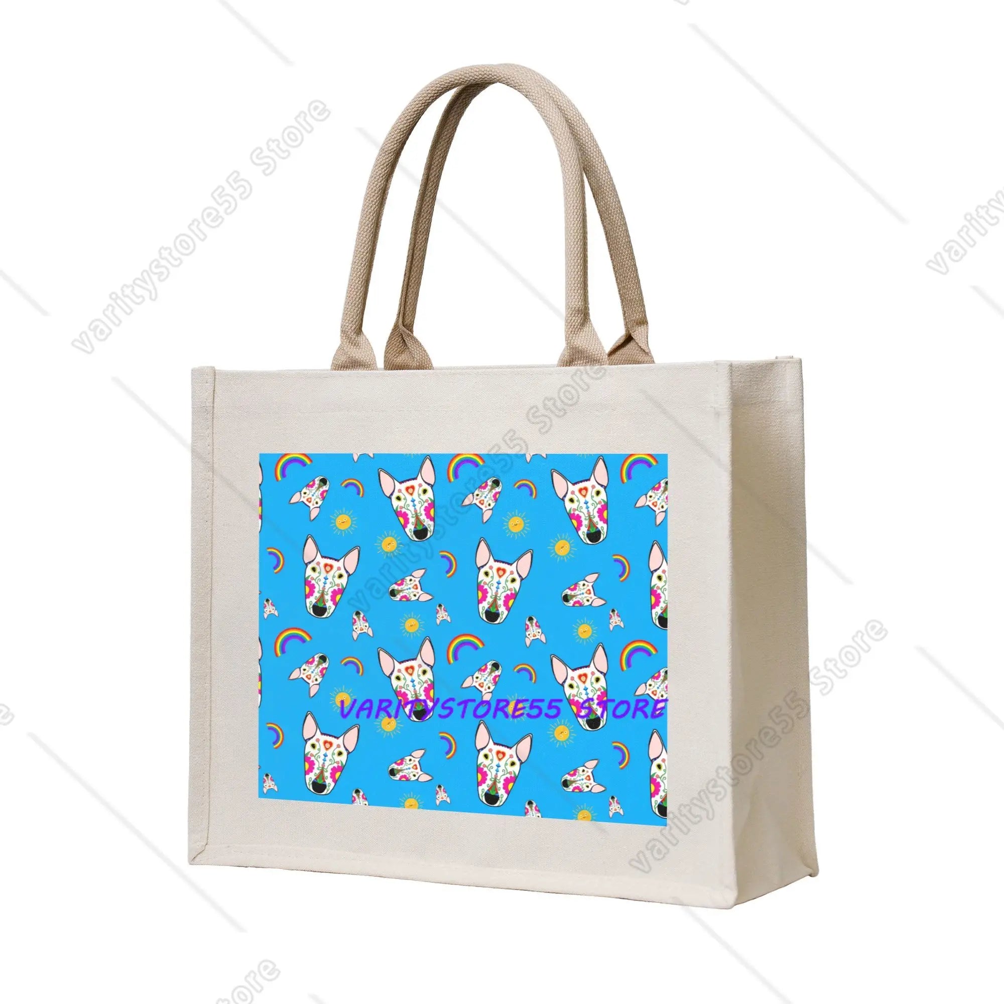 Custom Staffy Dog Canvas Shopping Bag