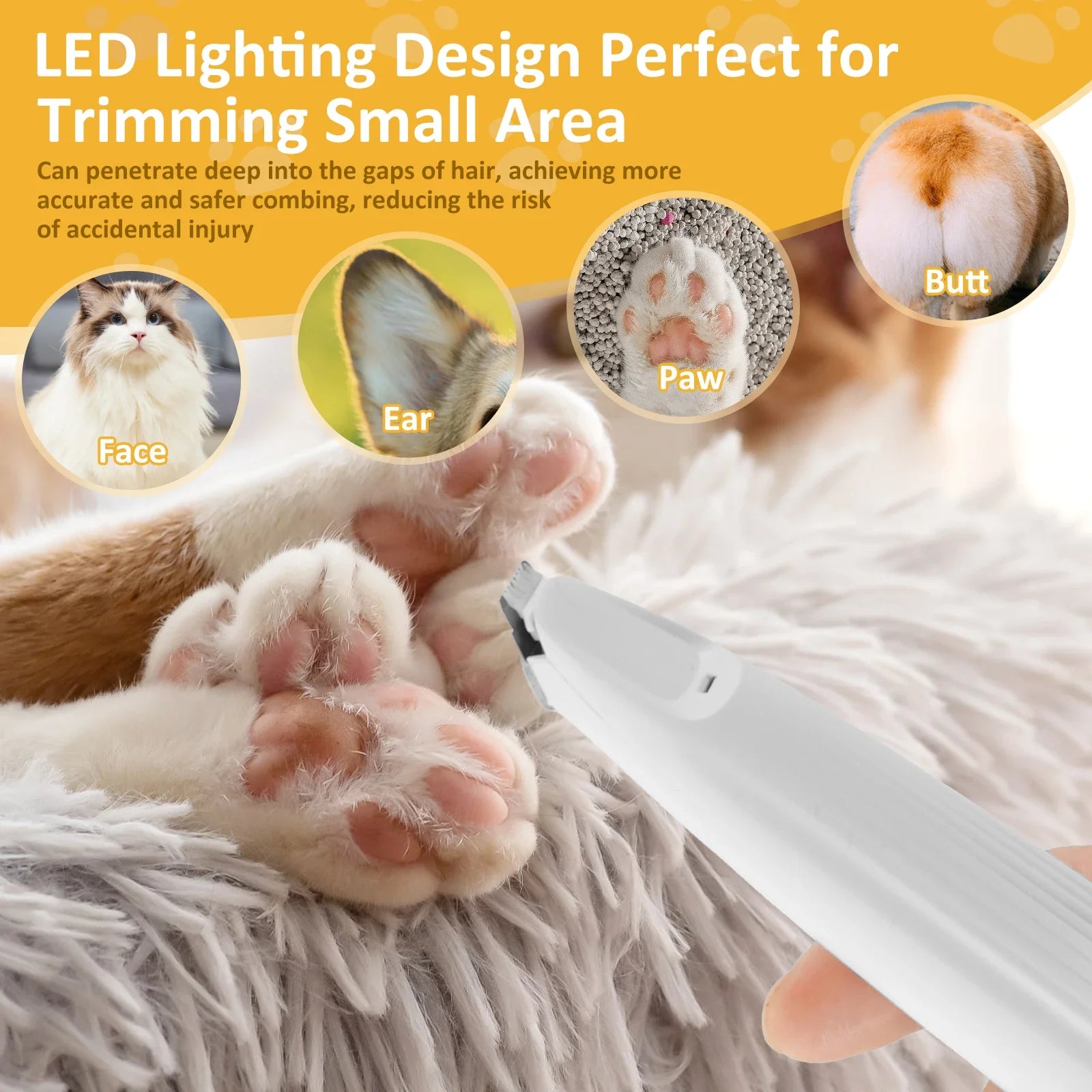 LED Pet Paw Grooming Clippe‌r