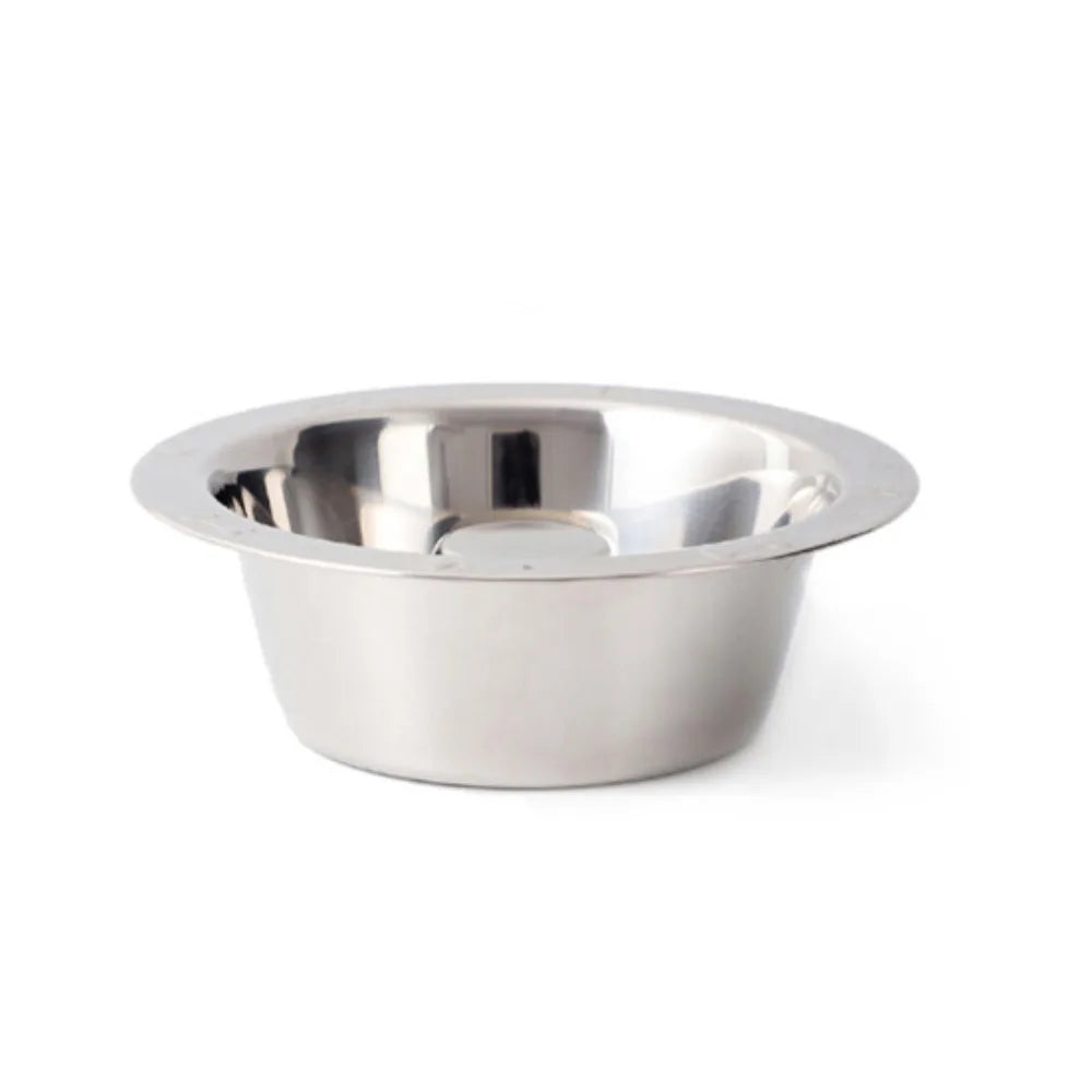 Silver stainless steel slow feeder pet bowl