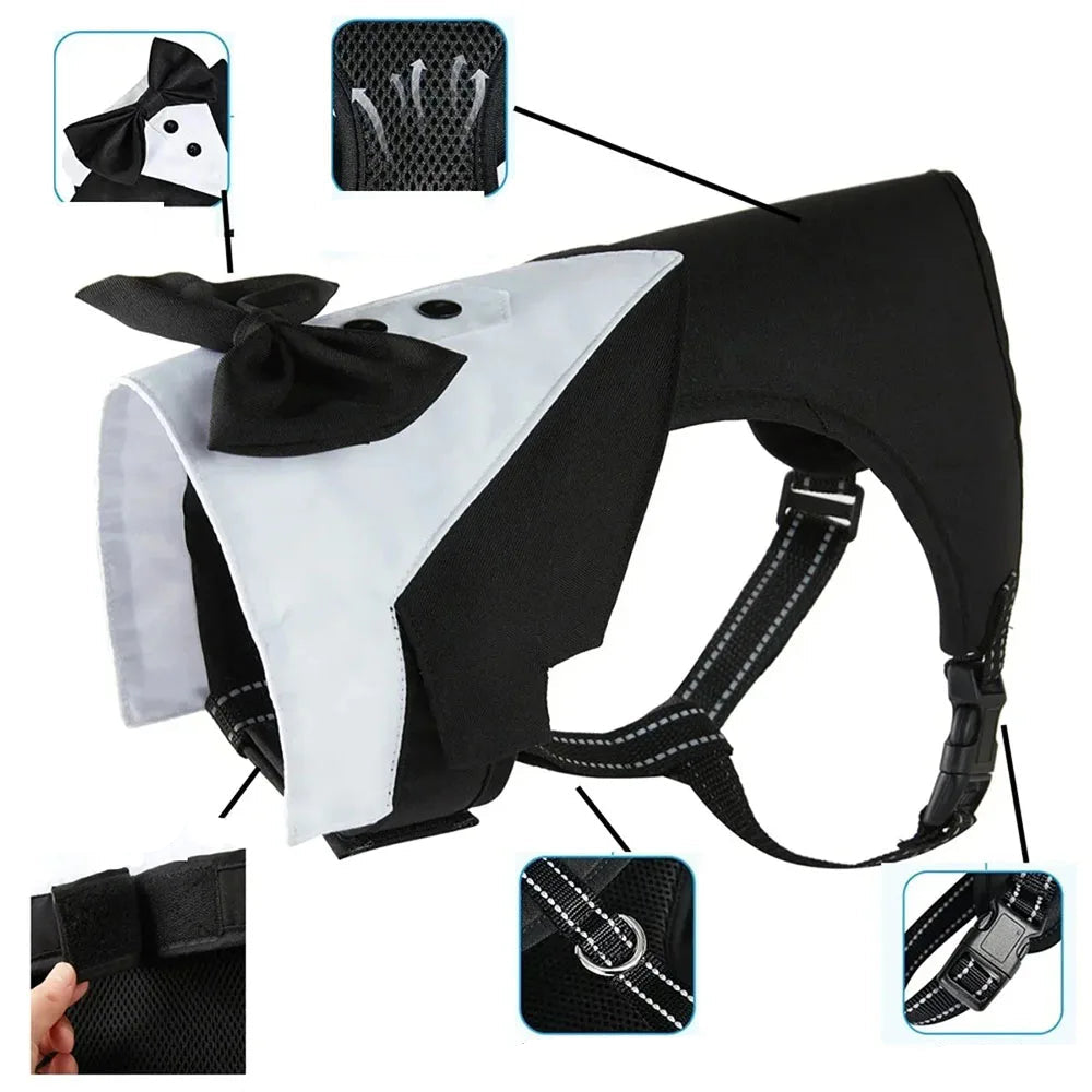 Dog Tuxedo Formal Vest Suit