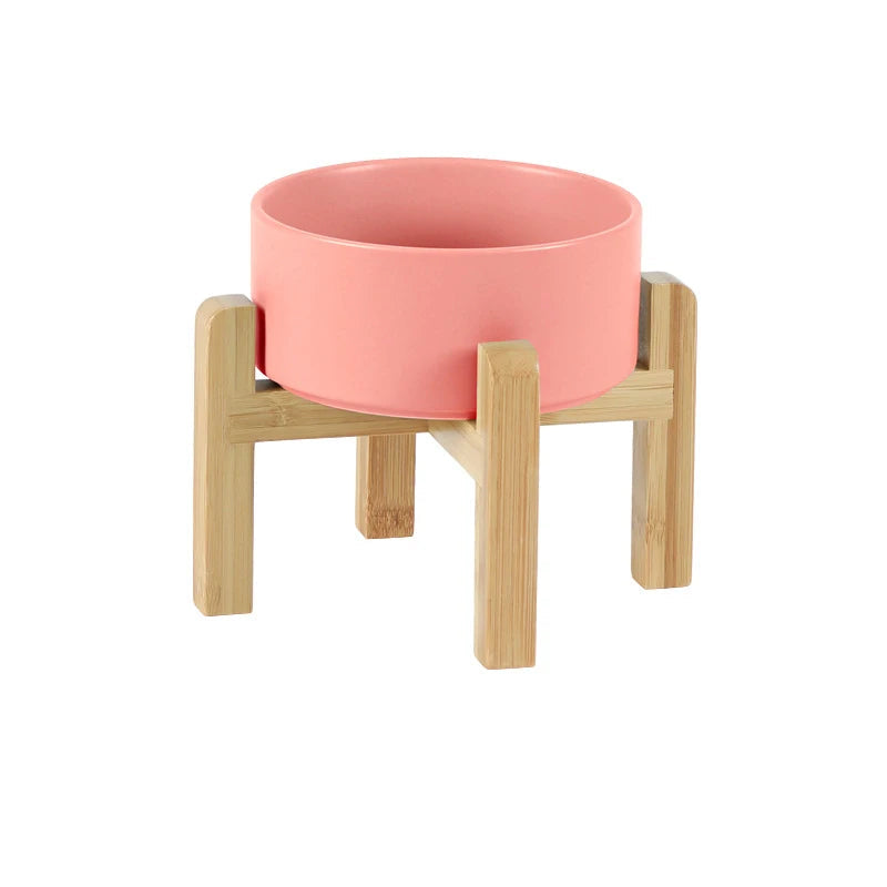 Double Ceramic Pet Bowl with Stand