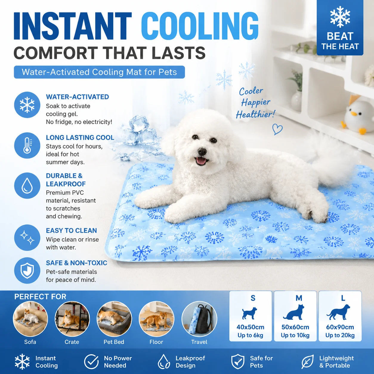 Water Activated Dog & Cat Cooling Mat