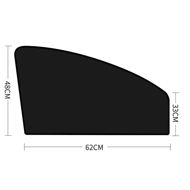Front window sun shade panel shown flat, 62 cm wide