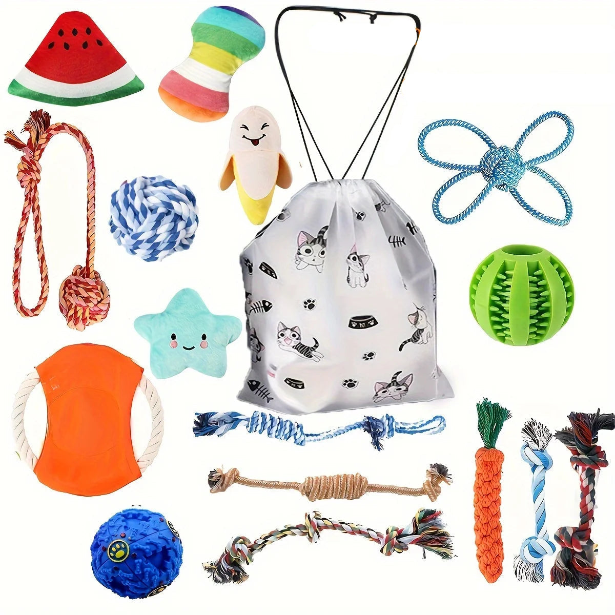 Assorted Durable Interactive Cotton Pet Toys