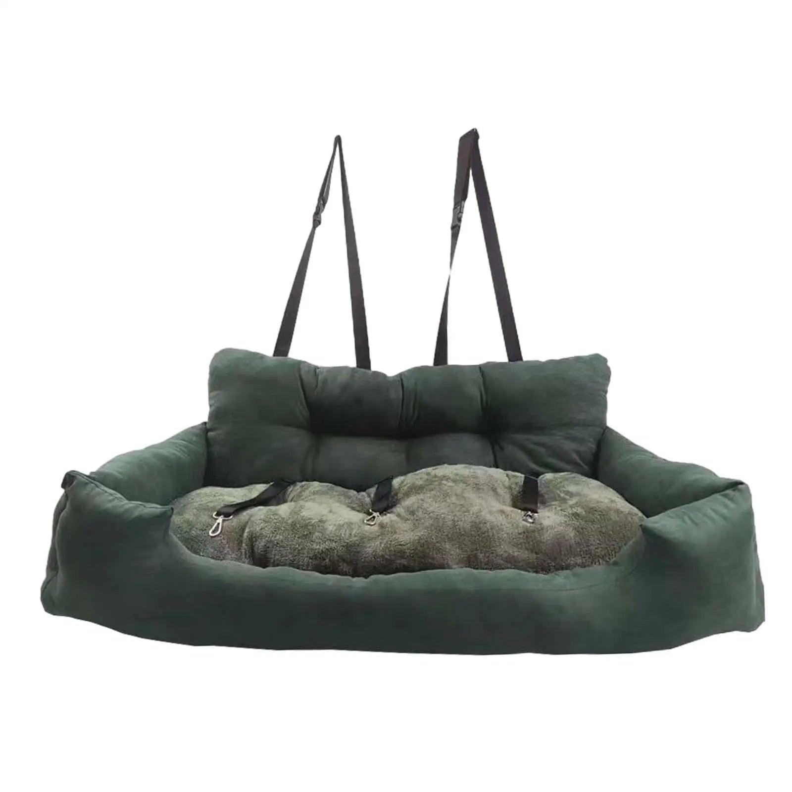 Suede Pet Car Carrier with Safety Straps