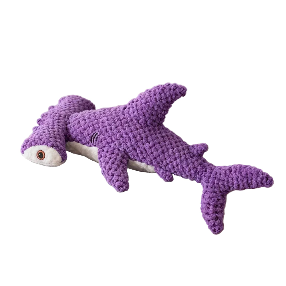 Shark-Shaped Plush Pet Toy with Squeaker