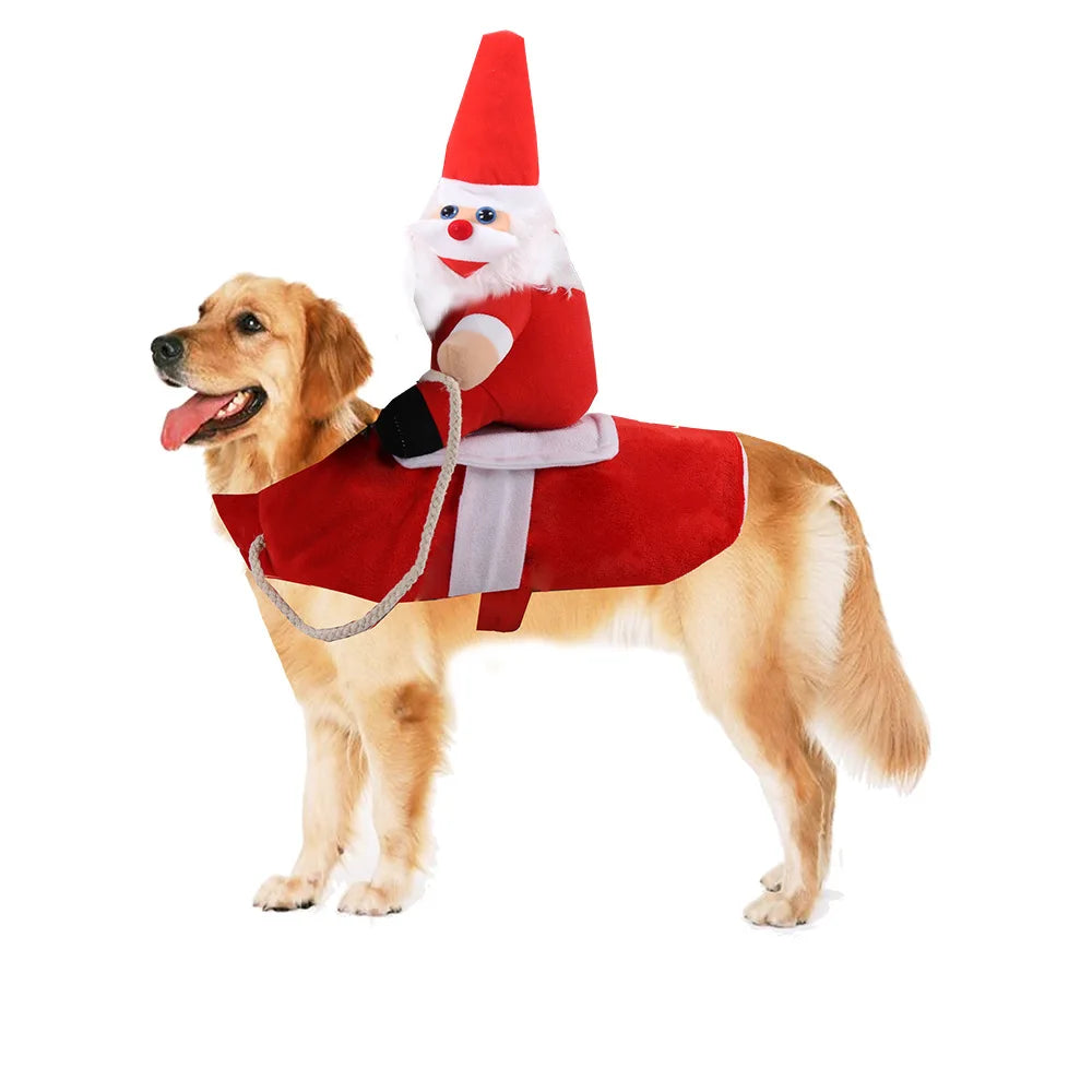 Funny Cowboy/Santa Riding Dog Costume