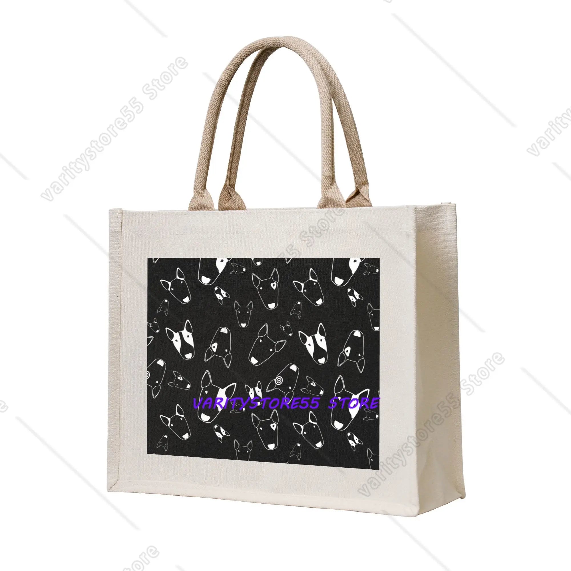 Custom Staffy Dog Canvas Shopping Bag