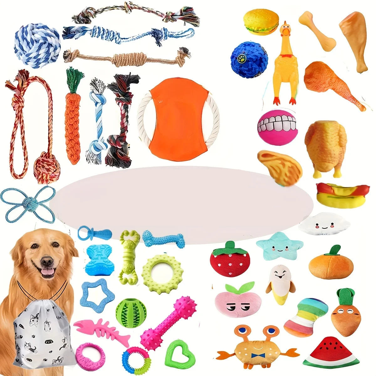 Assorted Durable Interactive Cotton Pet Toys