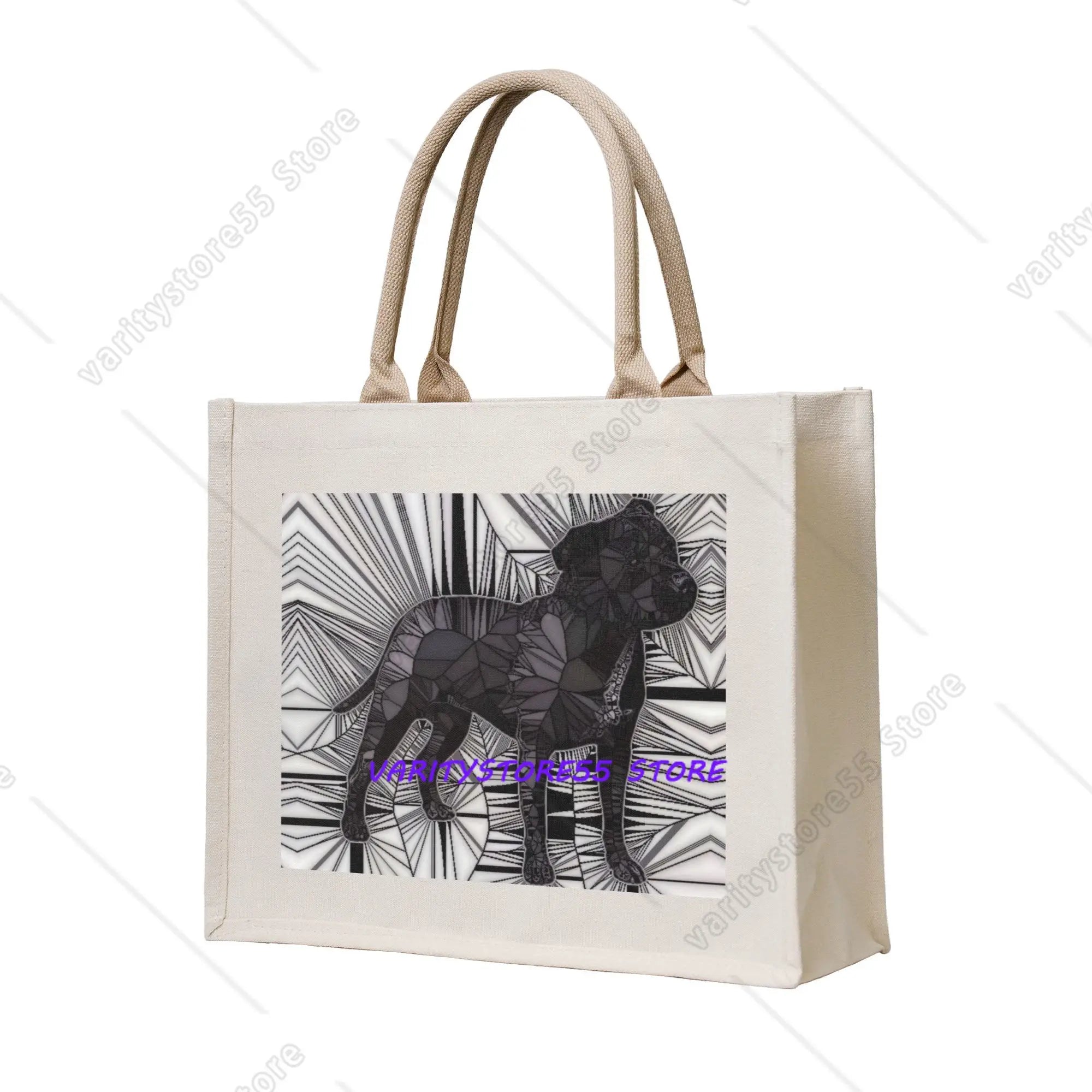 Custom Staffy Dog Canvas Shopping Bag
