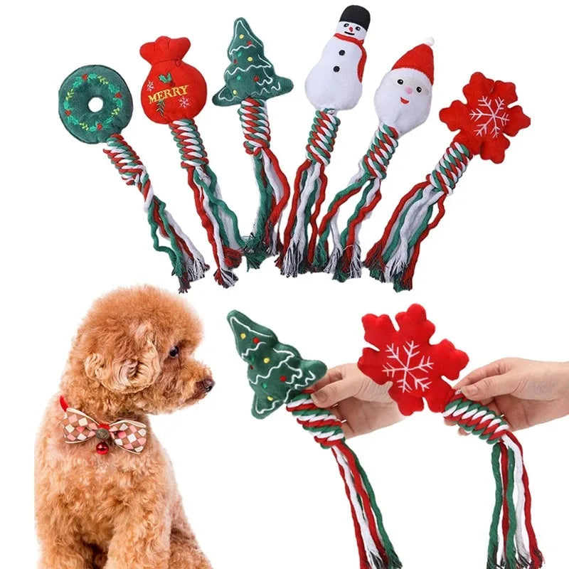 Christmas Themed Squeakey Chew Toys for Pets