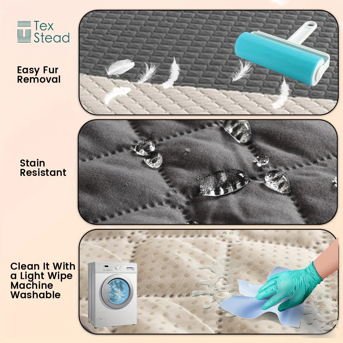 Waterproof quilted surface of dog bed cover