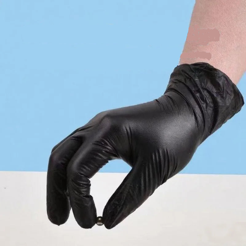 Disposable Black Latex Rubber Gloves