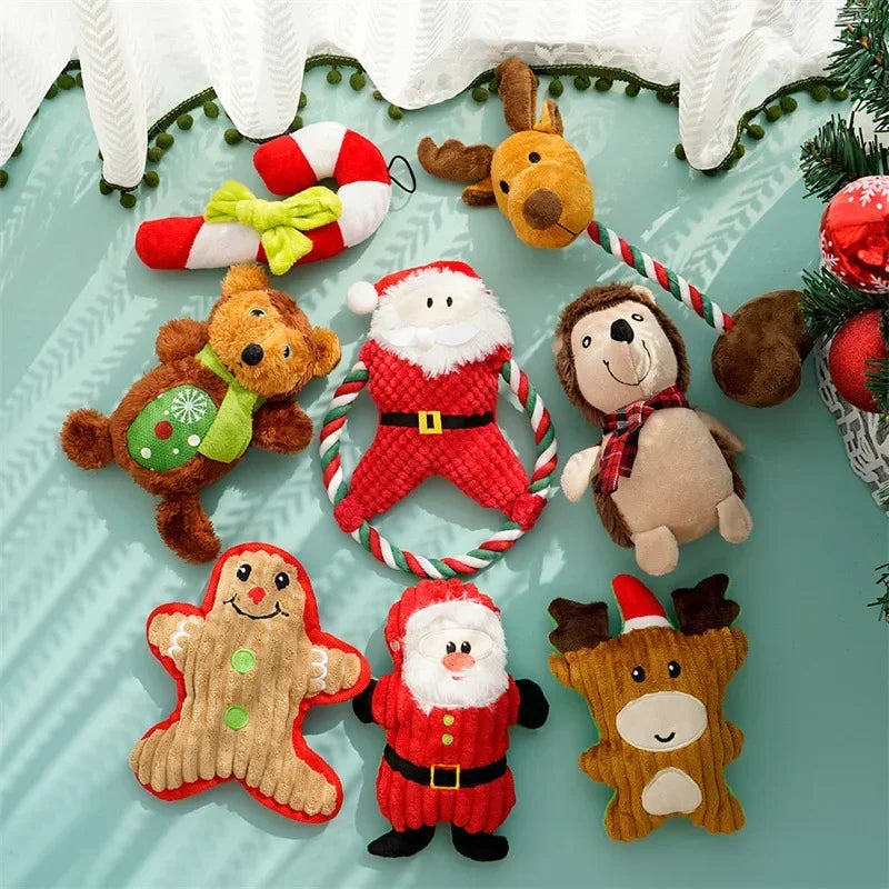 Christmas Plush Chew Toys for Pets