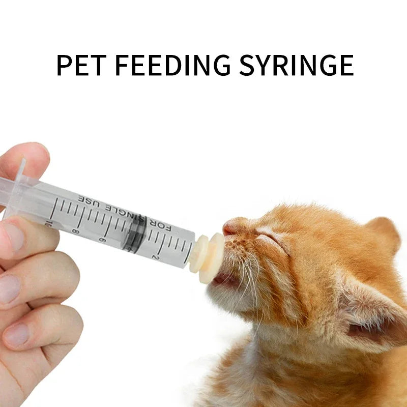 Feeding Bottle Syringe with Silicone Nipple for Newborns Pets