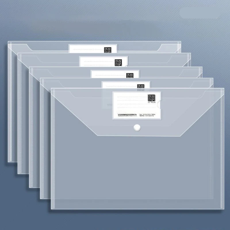 A4 Size Plastic Envelopes with Snap Closure