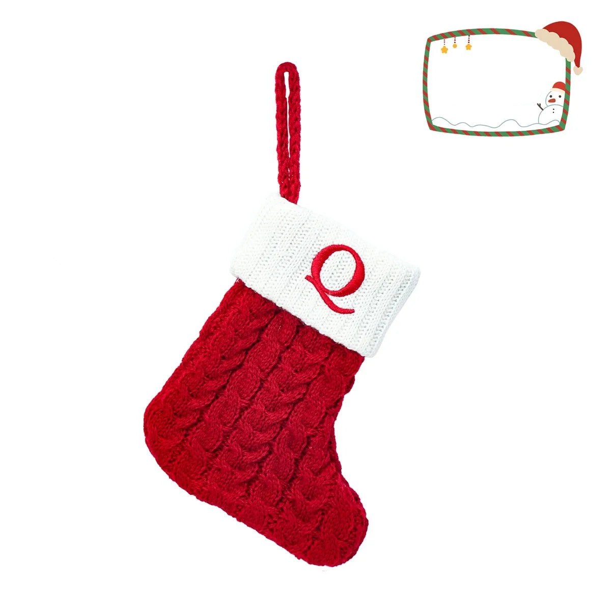 Knitted Snowflake Christmas Stocking