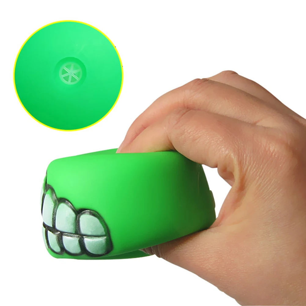 Rubber Squeaky Teeth Ball Chew Toys Pack